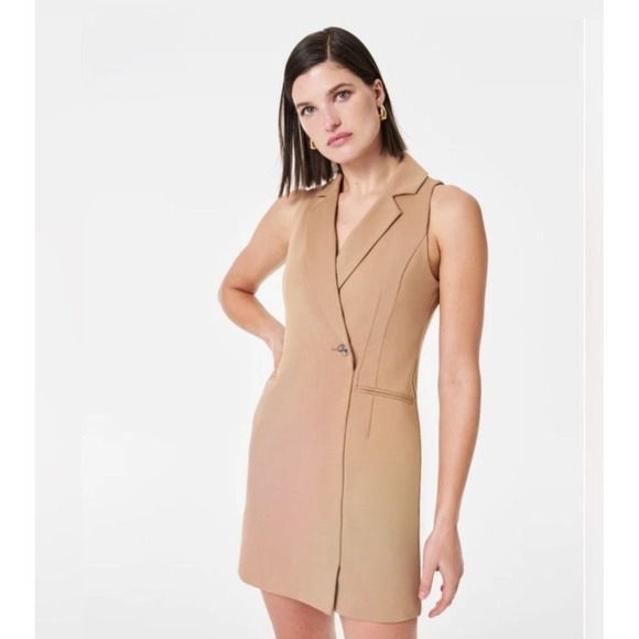 SPANX Dresses & Skirts - NWT, Spanx, Perfect Ponte Vest Dress, XL, Toffee/Tan, Sleeveless, Professional‎